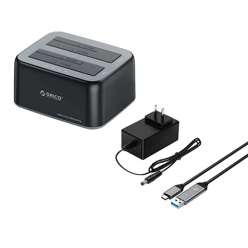 Orico докинг станция Storage - HDD/SSD Dock - 2 BAY 2.5/3.5 USB-C/USB-A - 6829C3-V1