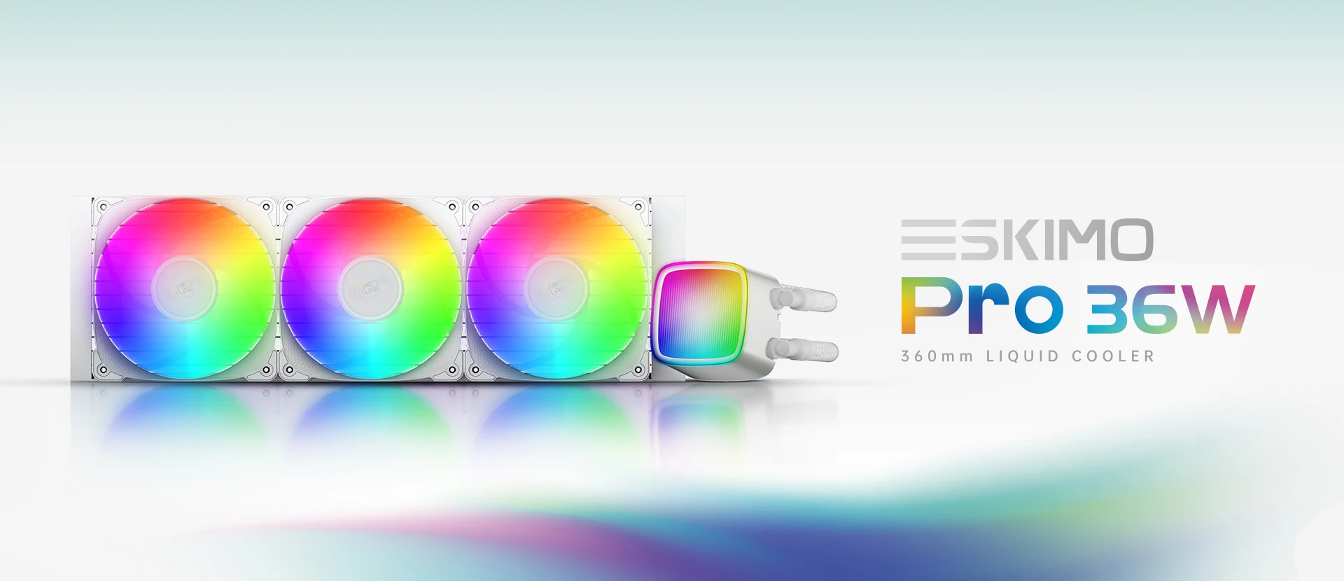 Geometric Future водно охлаждане Water Cooling - Eskimo Pro 360 White - Addressable RGB, LGA1851/AM5