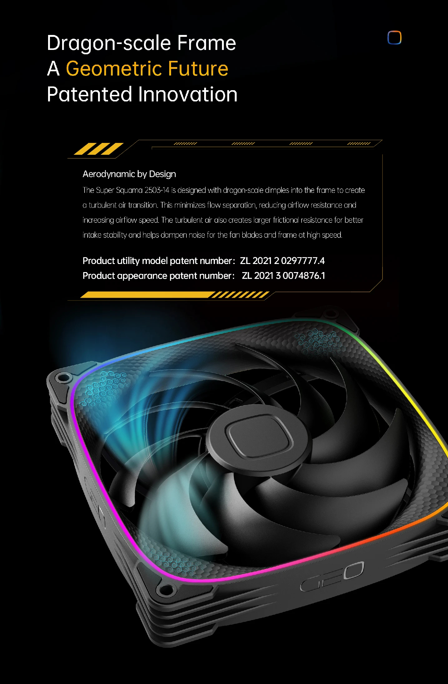Geometric Future Комплект вентилатори Fan Pack 3-in-1 140 mm - Squama 2503B-14 Black