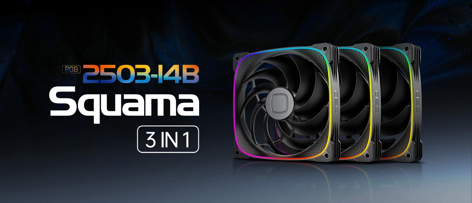 Geometric Future Комплект вентилатори Fan Pack 3-in-1 140 mm - Squama 2503B-14 Black