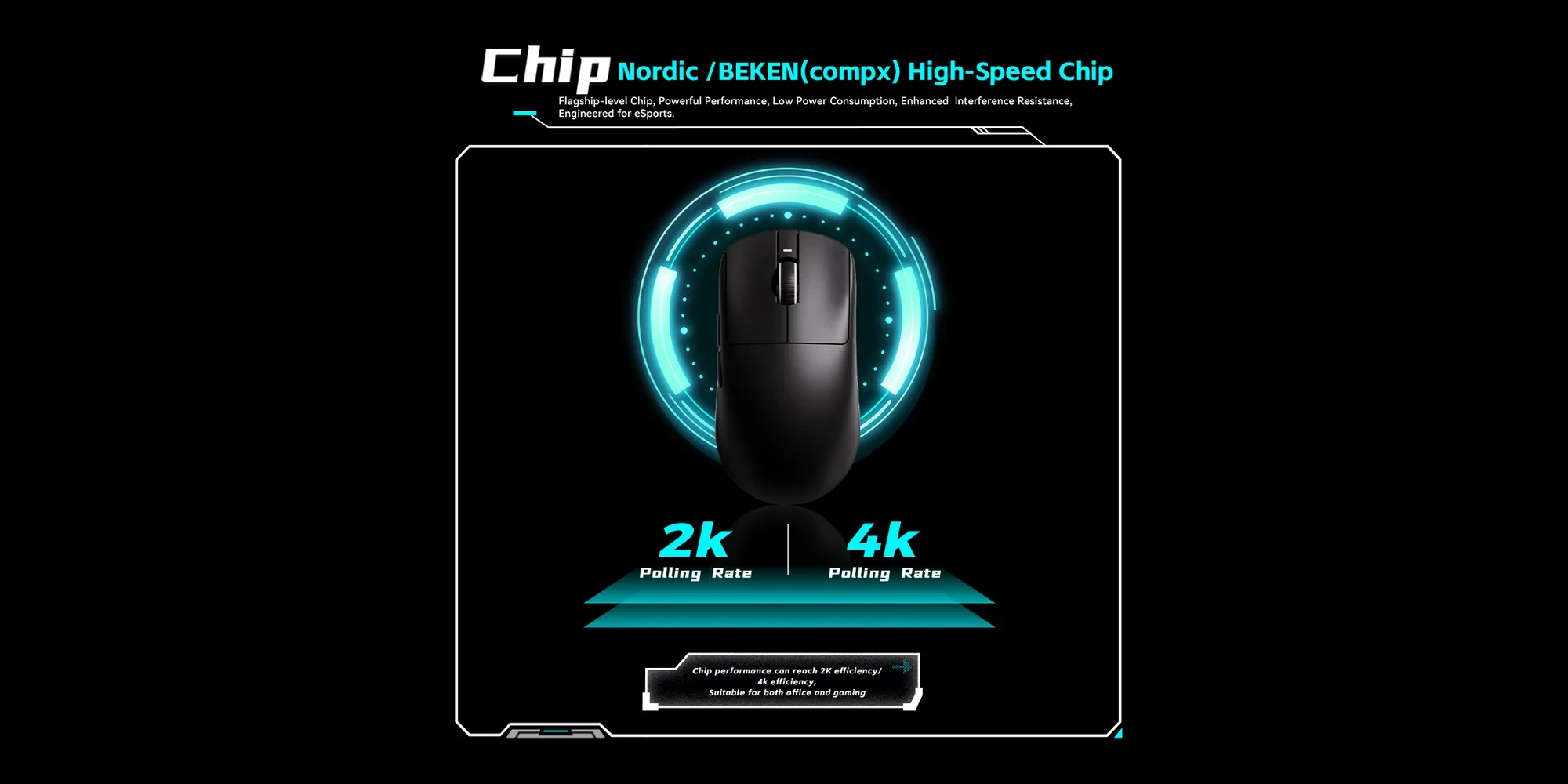 VXE професионална геймърска мишка Wireless Gaming Mouse Dragonfly R1 Pro Max 1K (4K compatible) - Kailh White Blade Switches, Black