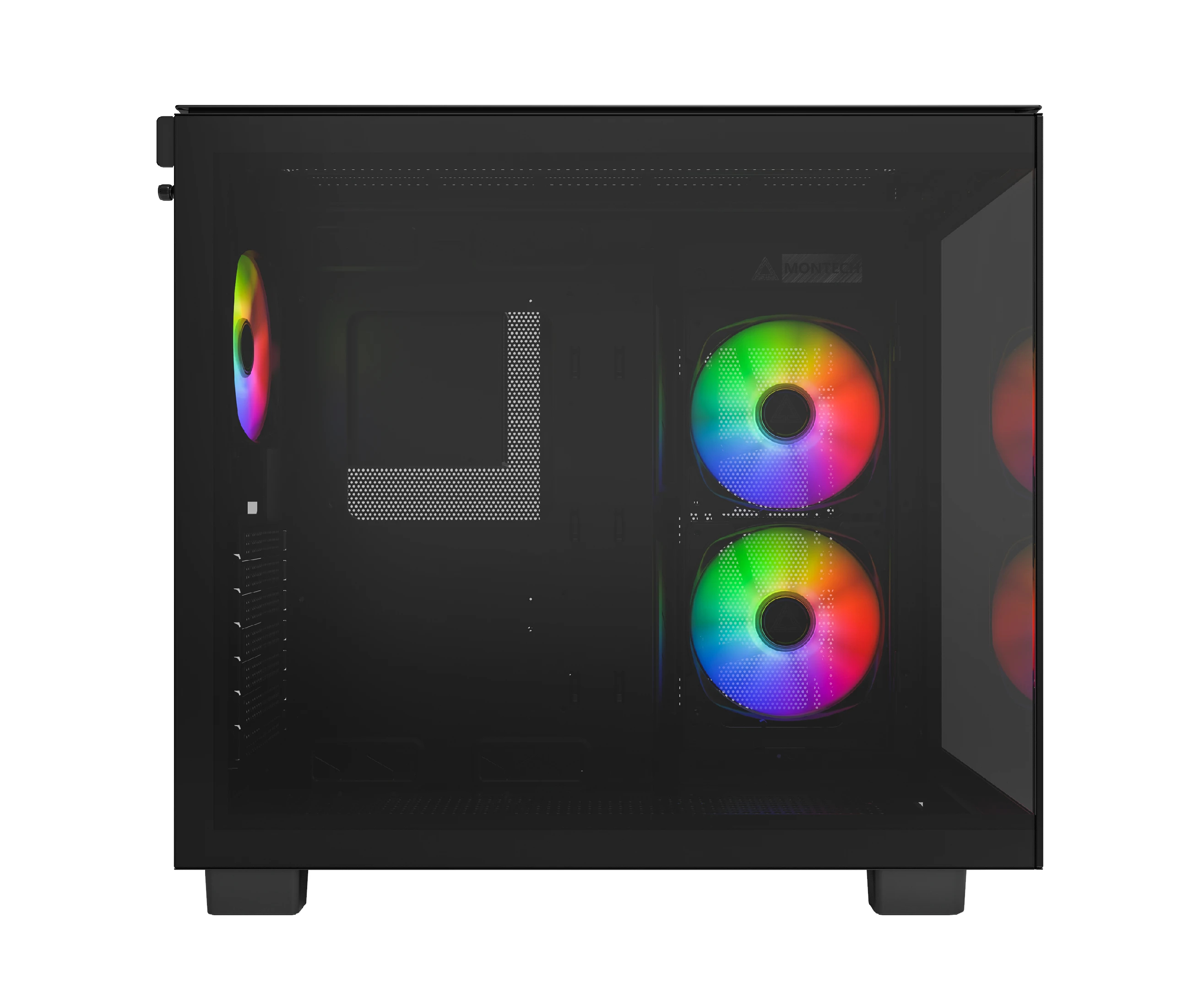 Montech кутия KING 65 Pro, Dual Chamber Mid-tower Case, 3 ARGB Fans, Black