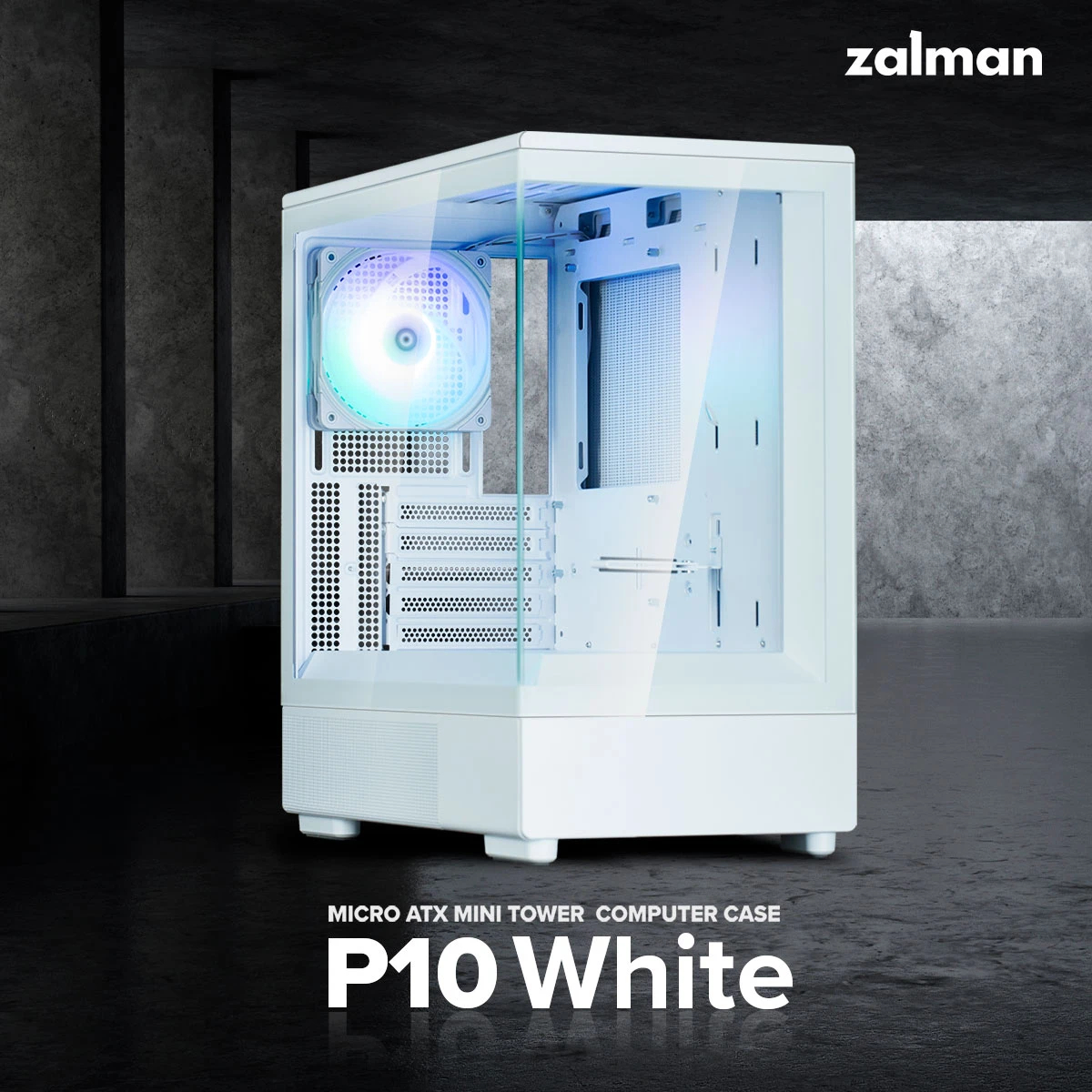 Zalman кутия Case mATX - P10 White