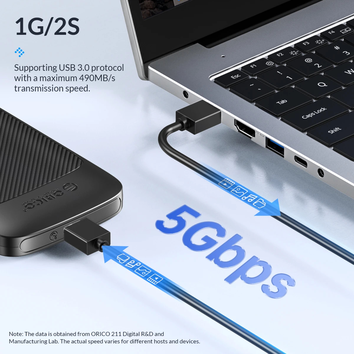 Orico кутия за диск Storage - Case - 2.5 inch USB-C - 2020C3-V1-BK