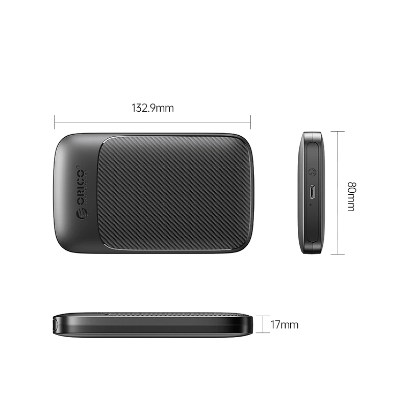 Orico кутия за диск Storage - Case - 2.5 inch USB-C - 2020C3-V1-BK