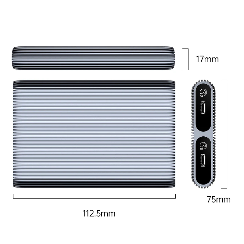 Orico външна кутия за диск Storage - Case - M.2 NVMe Dual-Bay - USB-C 10Gbps, Aluminium - AM2C3-2N-GY