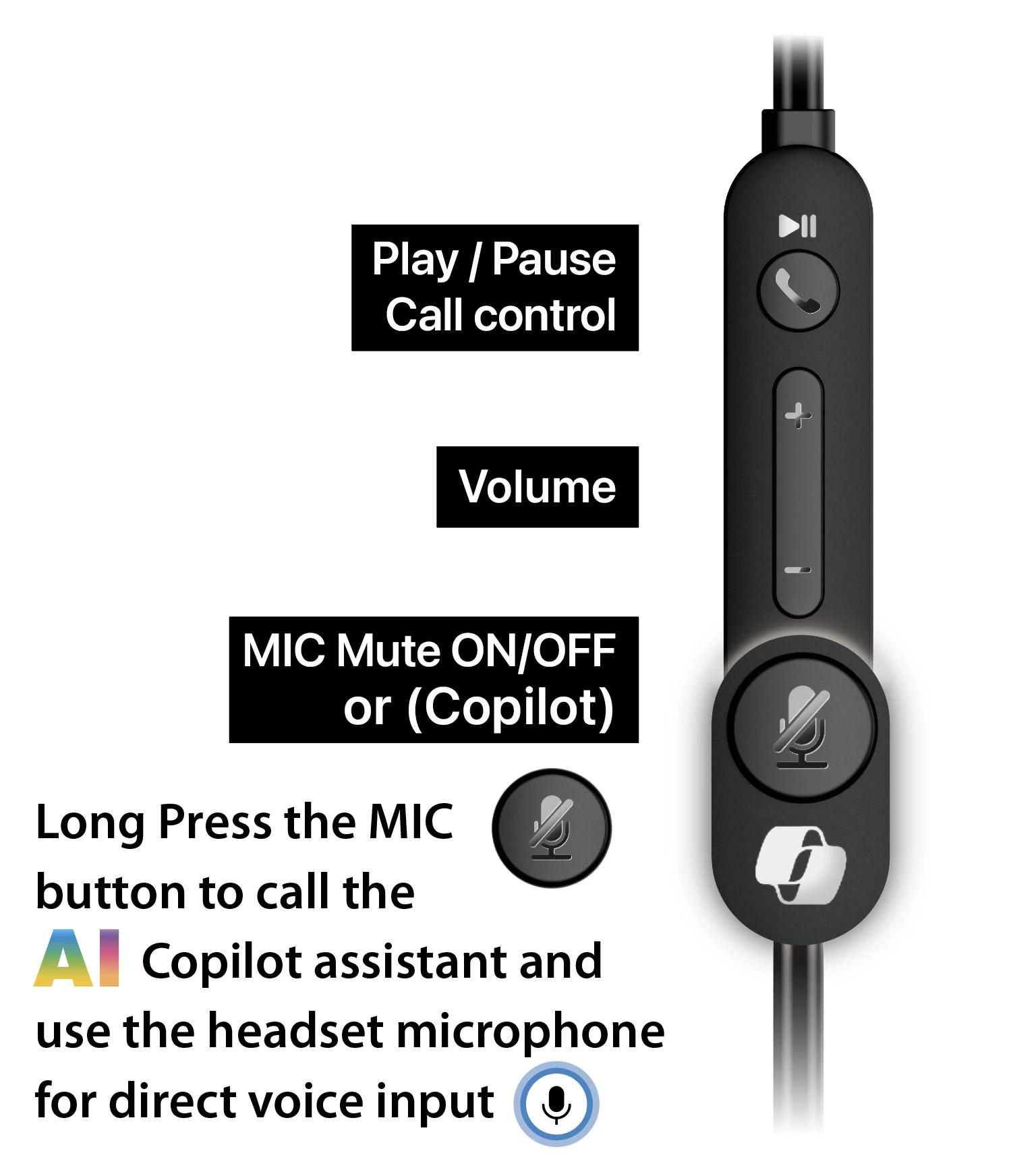Genius слушалки с микрофон Headset HS-220U - AI, USB-C, Mic, Black
