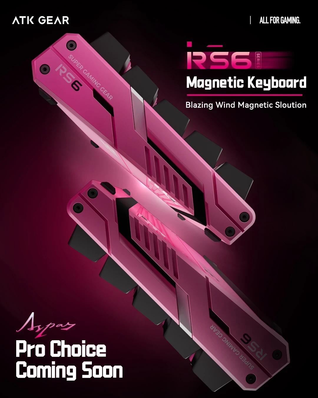 ATK професионална геймърска механична клавиатура Professional Gaming Mechanical Keyboard RS6 - 8K, Gateron Jade Pro Switches [Linear] - Black