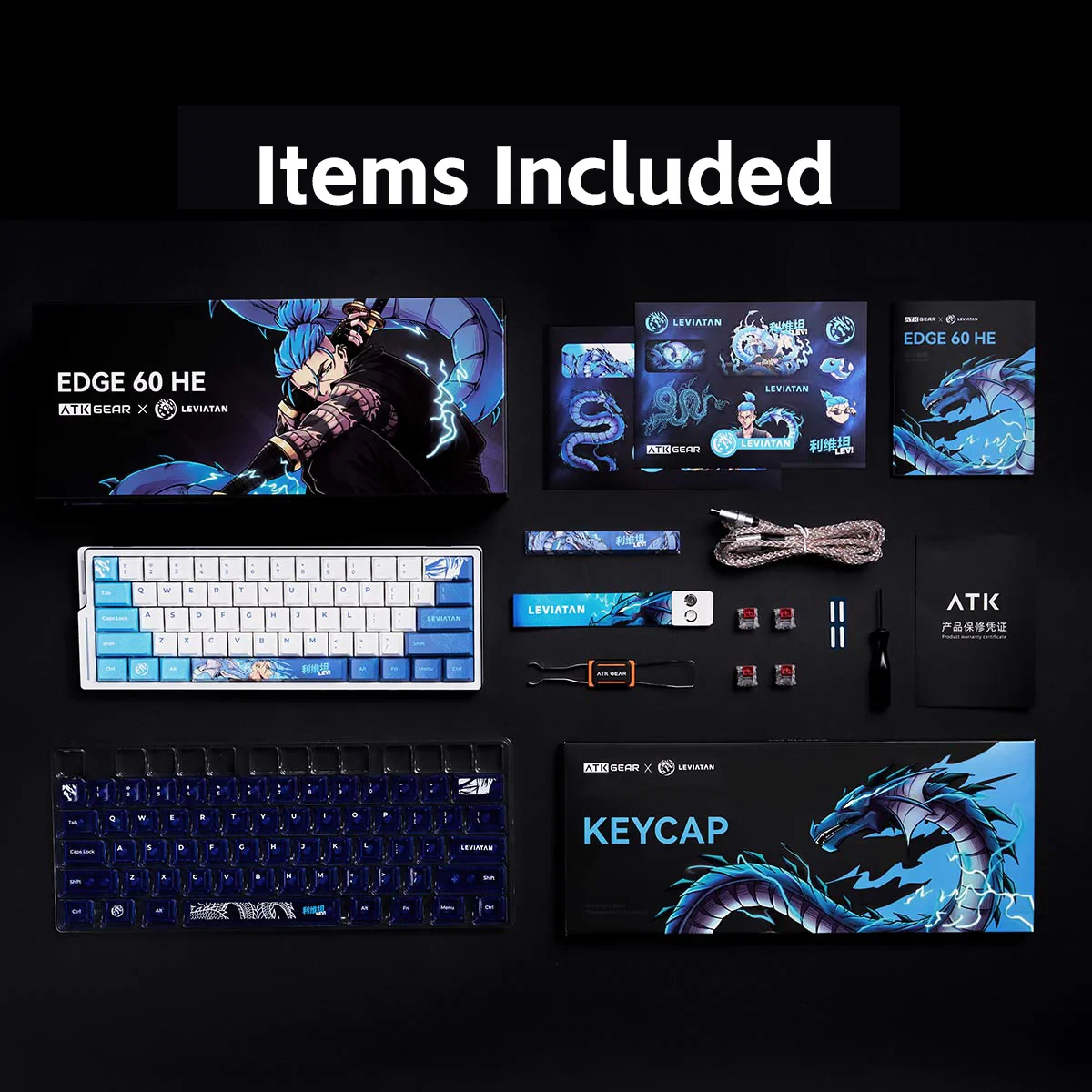 ATK професионална геймърска механична клавиатура Professional Gaming Mechanical Keyboard EDGE 60 HE Master Leviatan - 8K, Gateron Jade Pro Switches