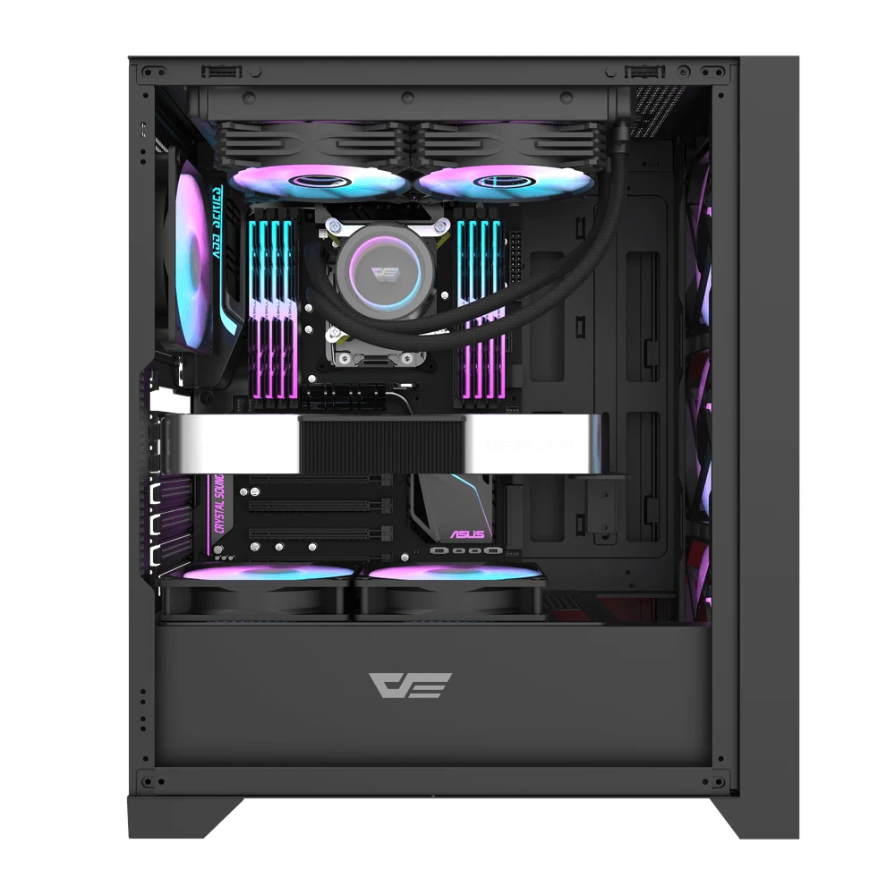 Darkflash кутия Case ATX - DRX70 Mesh Black - Addressable RGB 4 fans, USB-C