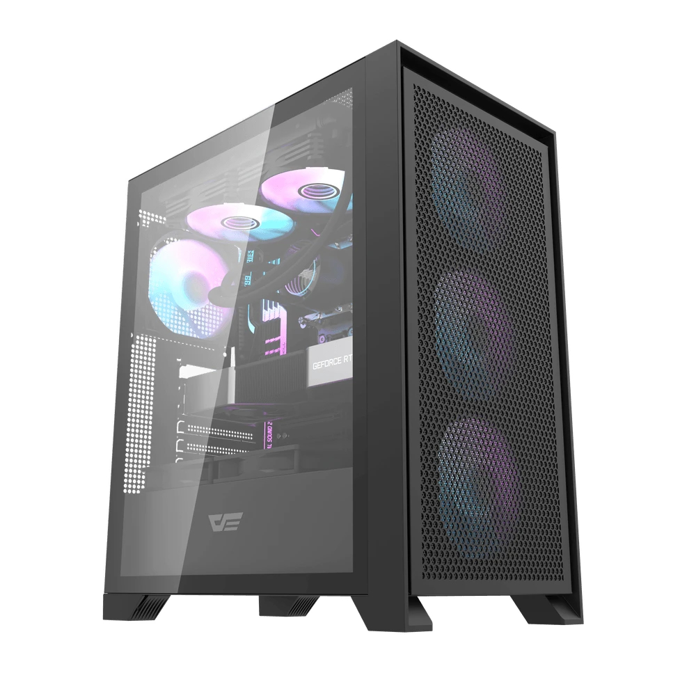Darkflash кутия Case ATX - DRX70 Mesh Black - Addressable RGB 4 fans, USB-C