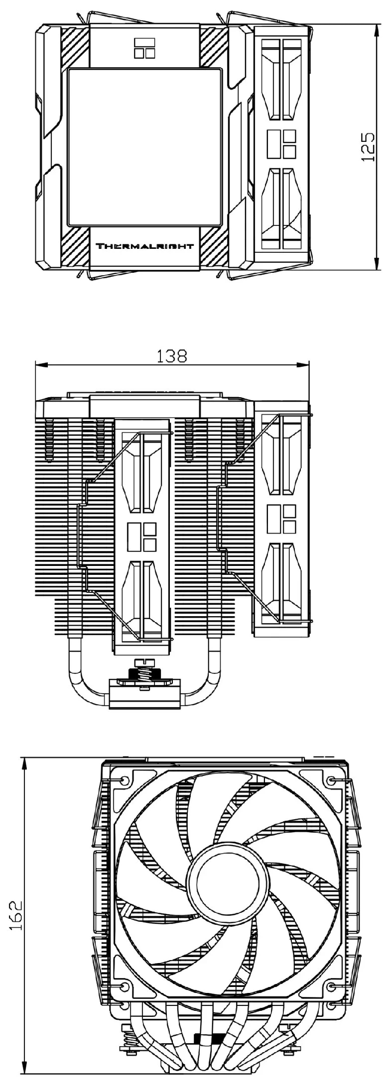 Thermalright охладител CPU Cooler Peerless Assassin 120 Digital A-RGB Black - Dual-Tower - LGA1851/AM5