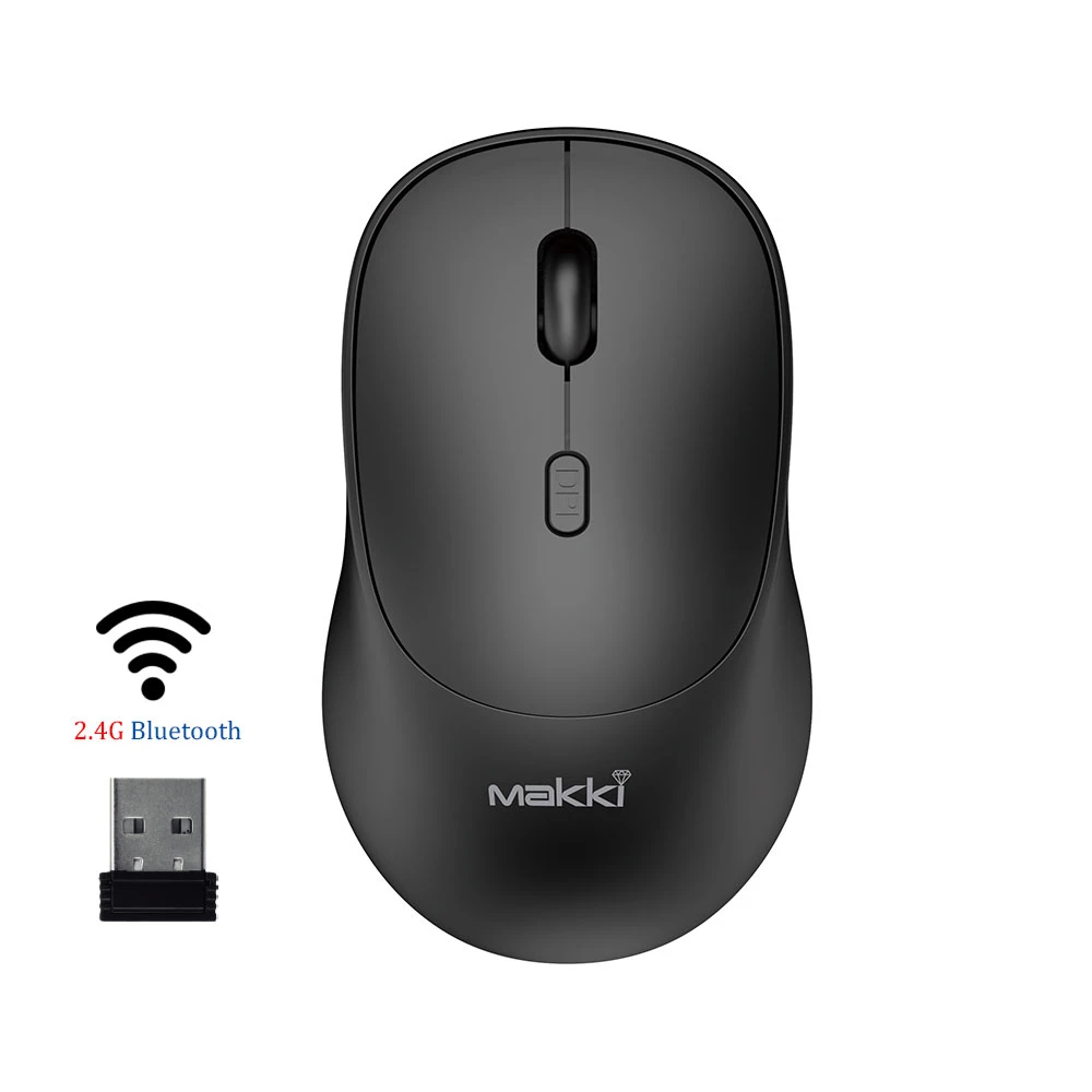 Makki безжична мишка Wireless Mouse MAKKI-MSX-2401 - USB-C, Silent, 1600dpi, 2.4G, Bluetooth, Rechargeable