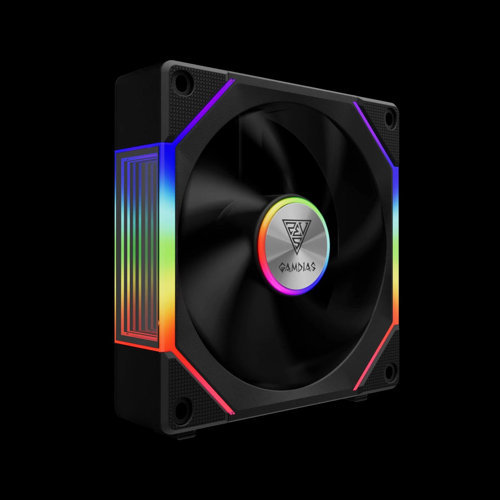 Gamdias Комплект вентилатори Fan Pack 3-in-1 3x120mm - AEOLUS P2-1203, Swappable Fan Blades (Reverse Fan Blades Included), Daisy-Chain, Infinity Mirror, A-RGB