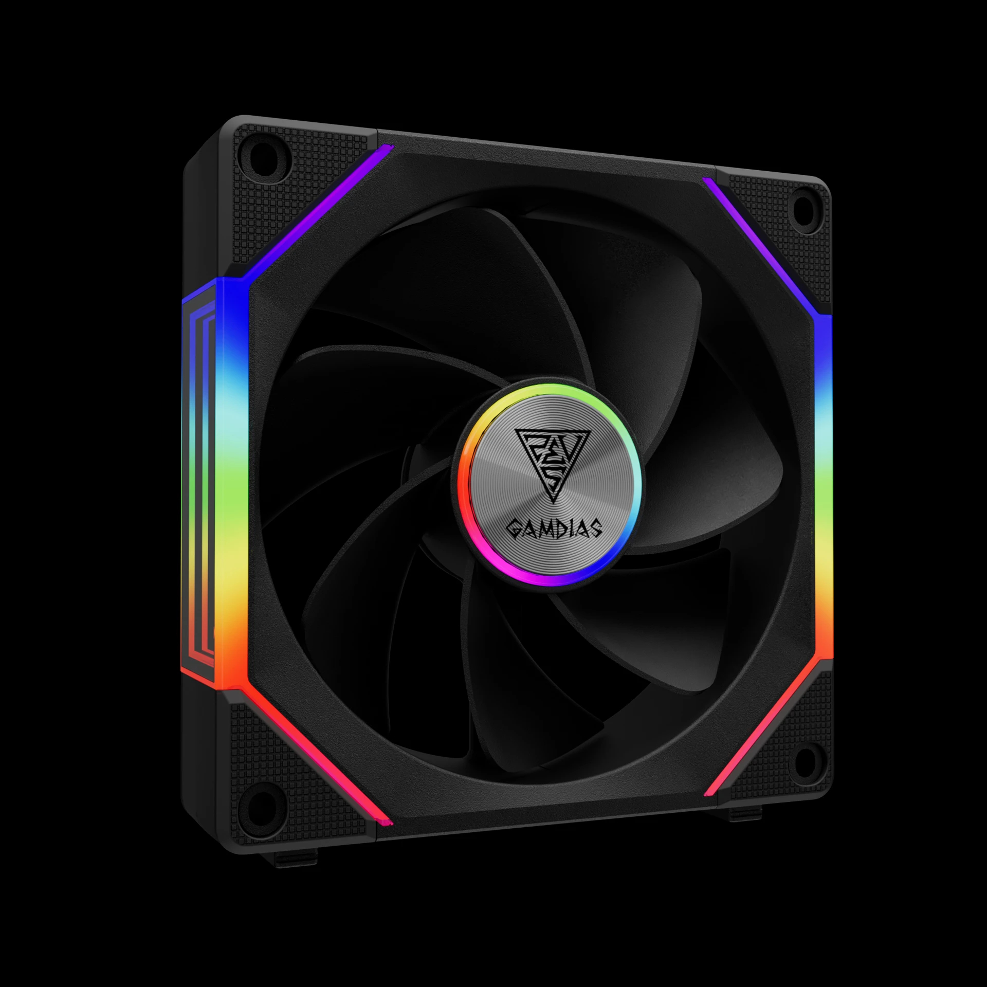 Gamdias Комплект вентилатори Fan Pack 3-in-1 3x120mm - AEOLUS P2-1203, Swappable Fan Blades (Reverse Fan Blades Included), Daisy-Chain, Infinity Mirror, A-RGB