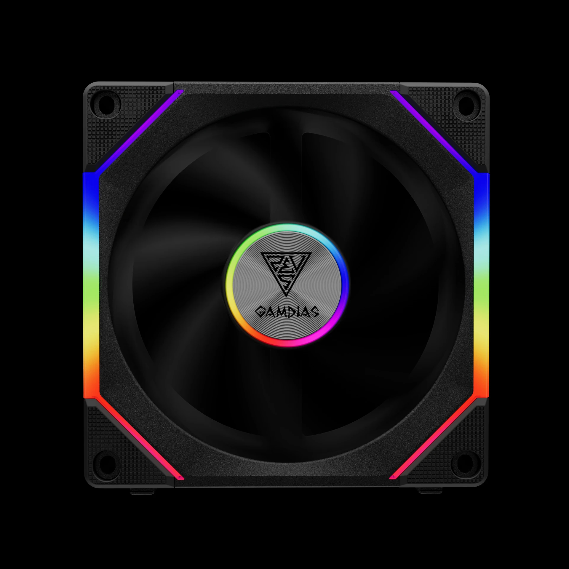 Gamdias Комплект вентилатори Fan Pack 3-in-1 3x120mm - AEOLUS P2-1203, Swappable Fan Blades (Reverse Fan Blades Included), Daisy-Chain, Infinity Mirror, A-RGB
