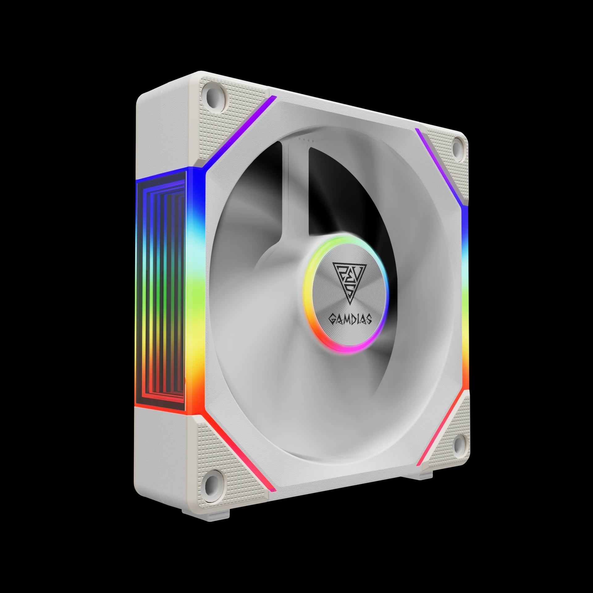 Gamdias Комплект вентилатори Fan Pack 3-in-1 3x120mm - AEOLUS P2-1203 White, Swappable Fan Blades (Reverse Fan Blades Included), Daisy-Chain, Infinity Mirror