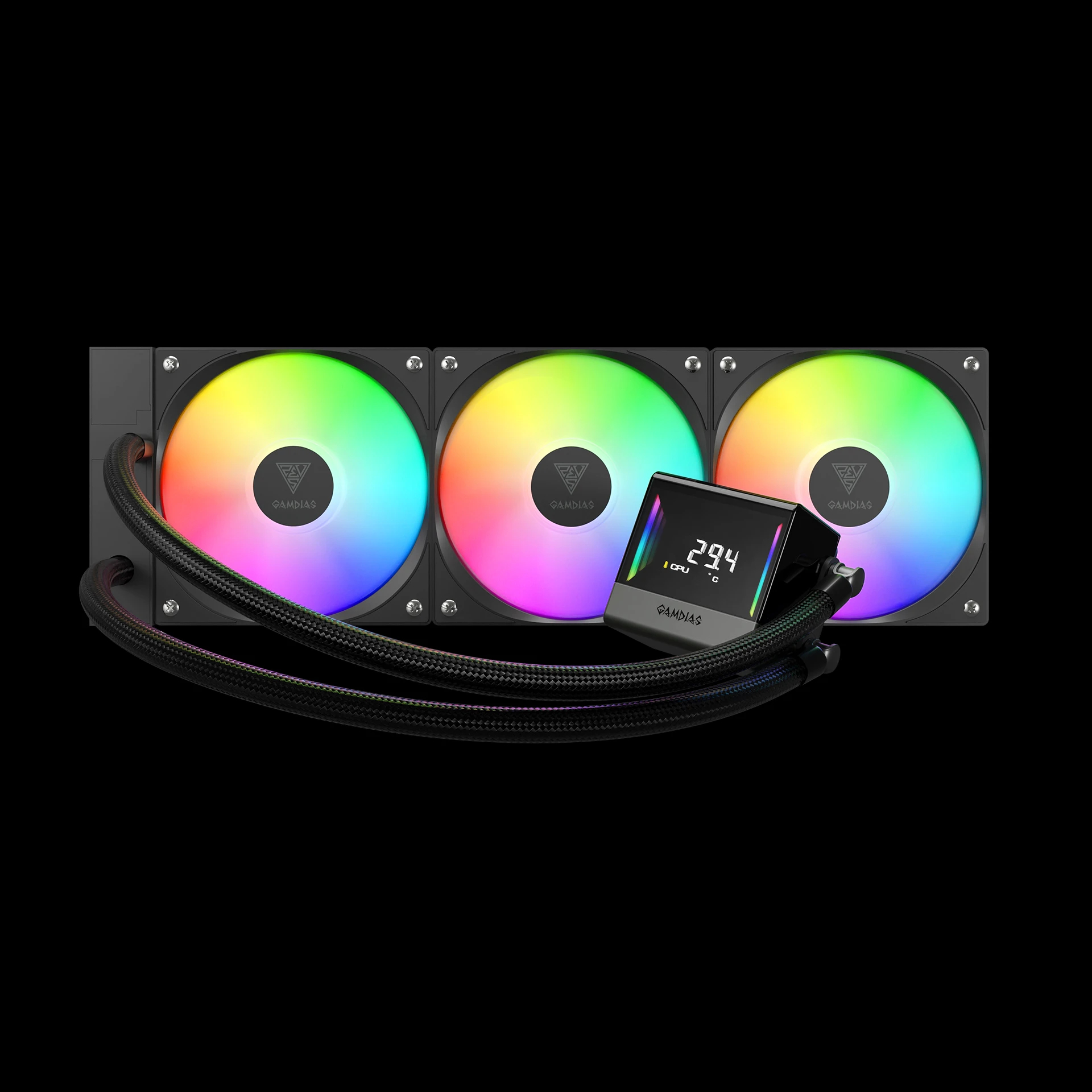 Gamdias водно охлаждане Water Cooling Chione E4-360 - LCD Screen, A-RGB