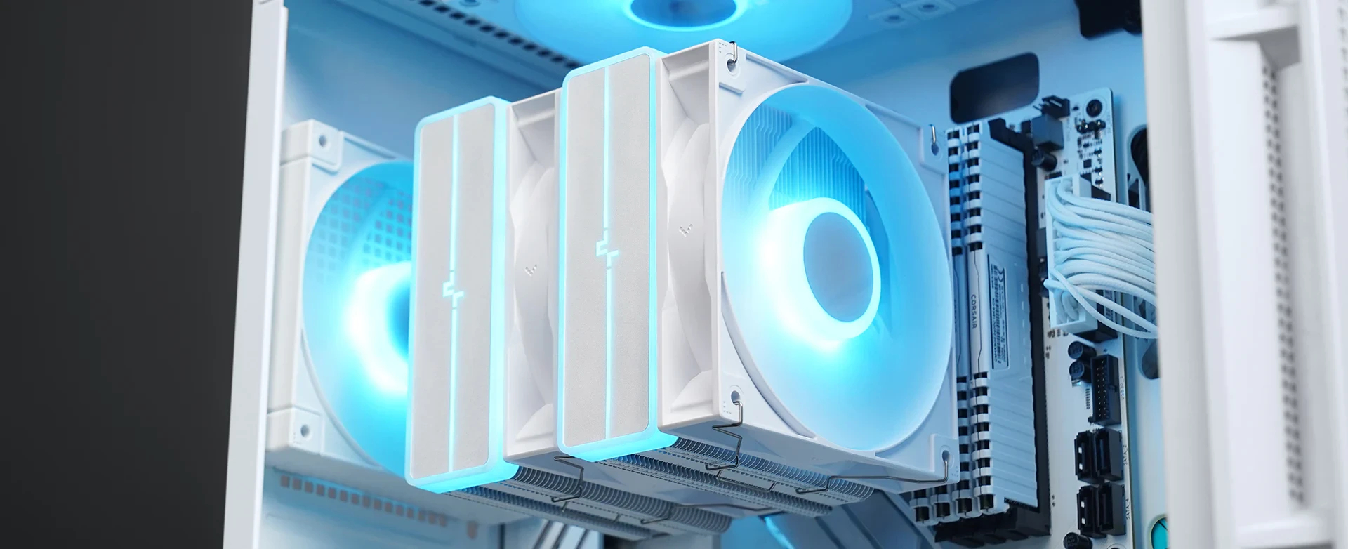 DeepCool охладител CPU Cooler AG620 WH - Addressable RGB V2, Dual-Tower - LGA1700/AM5