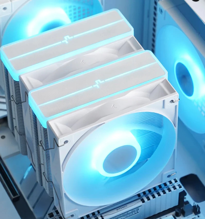 DeepCool охладител CPU Cooler AG620 WH - Addressable RGB V2, Dual-Tower - LGA1700/AM5