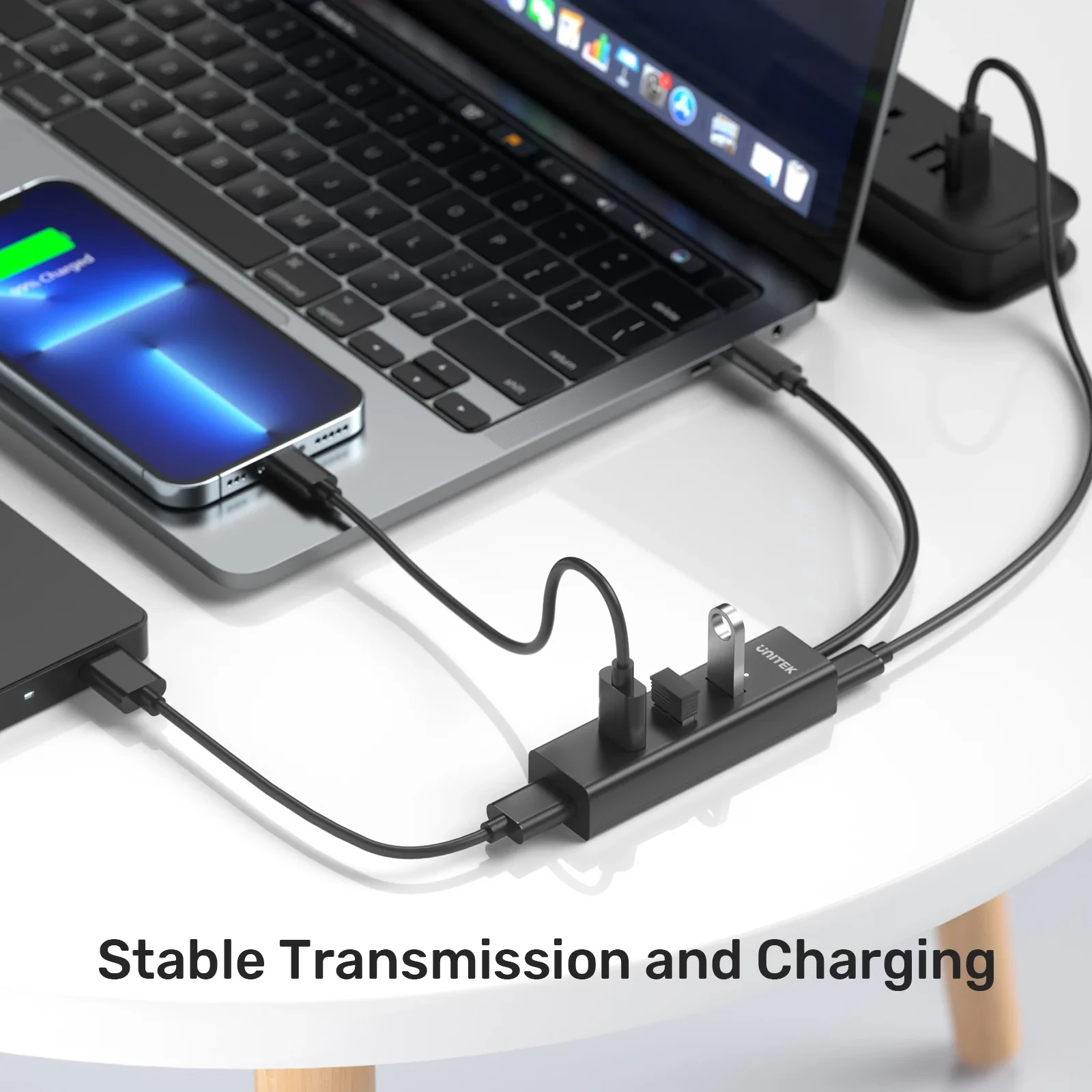 Unitek хъб HUB USB-C 4 port - 4 x USB3.0 Black - Y-3089Z01