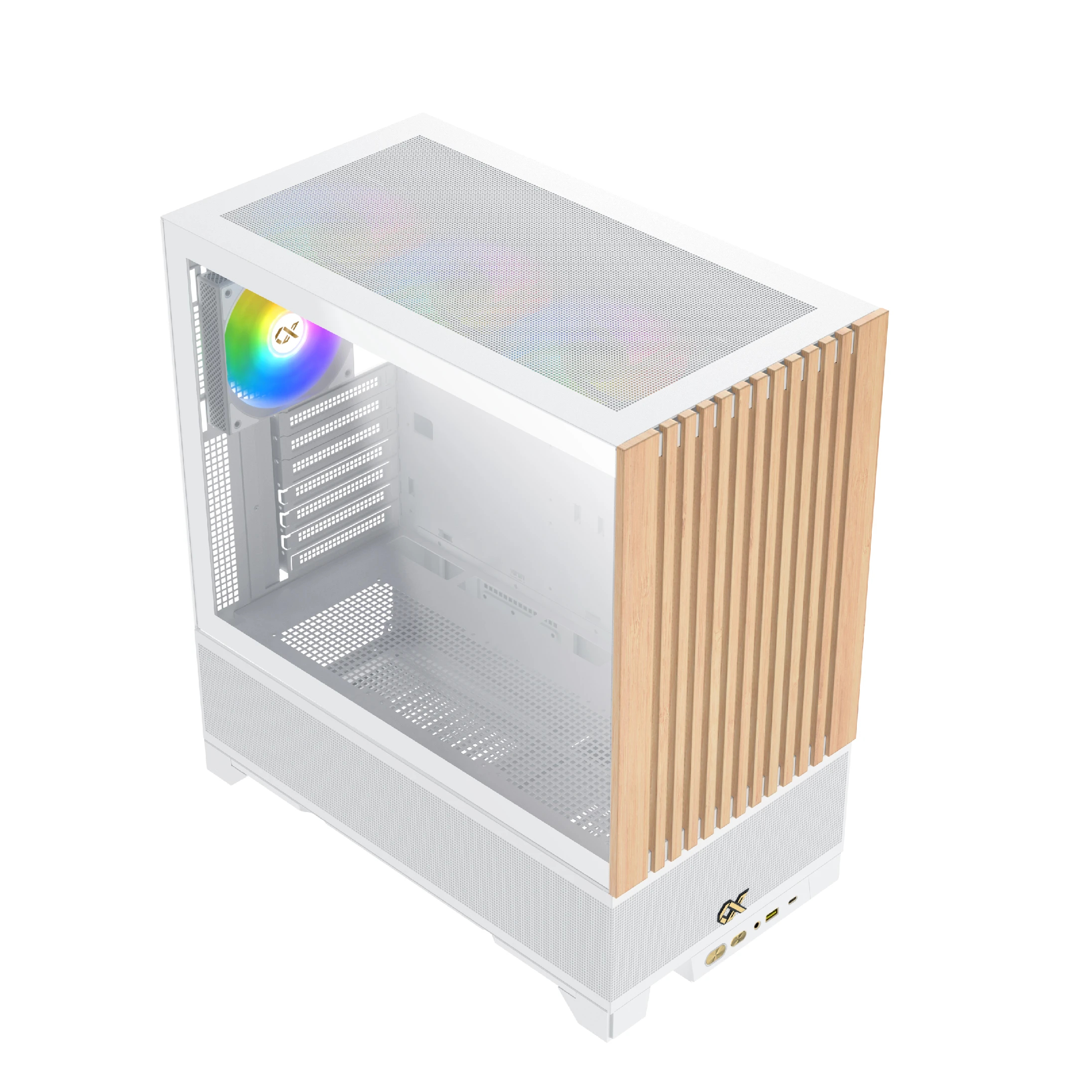 Xigmatek кутия Case EATX - Endorphin WD Arctic, Addressable RGB, Wood