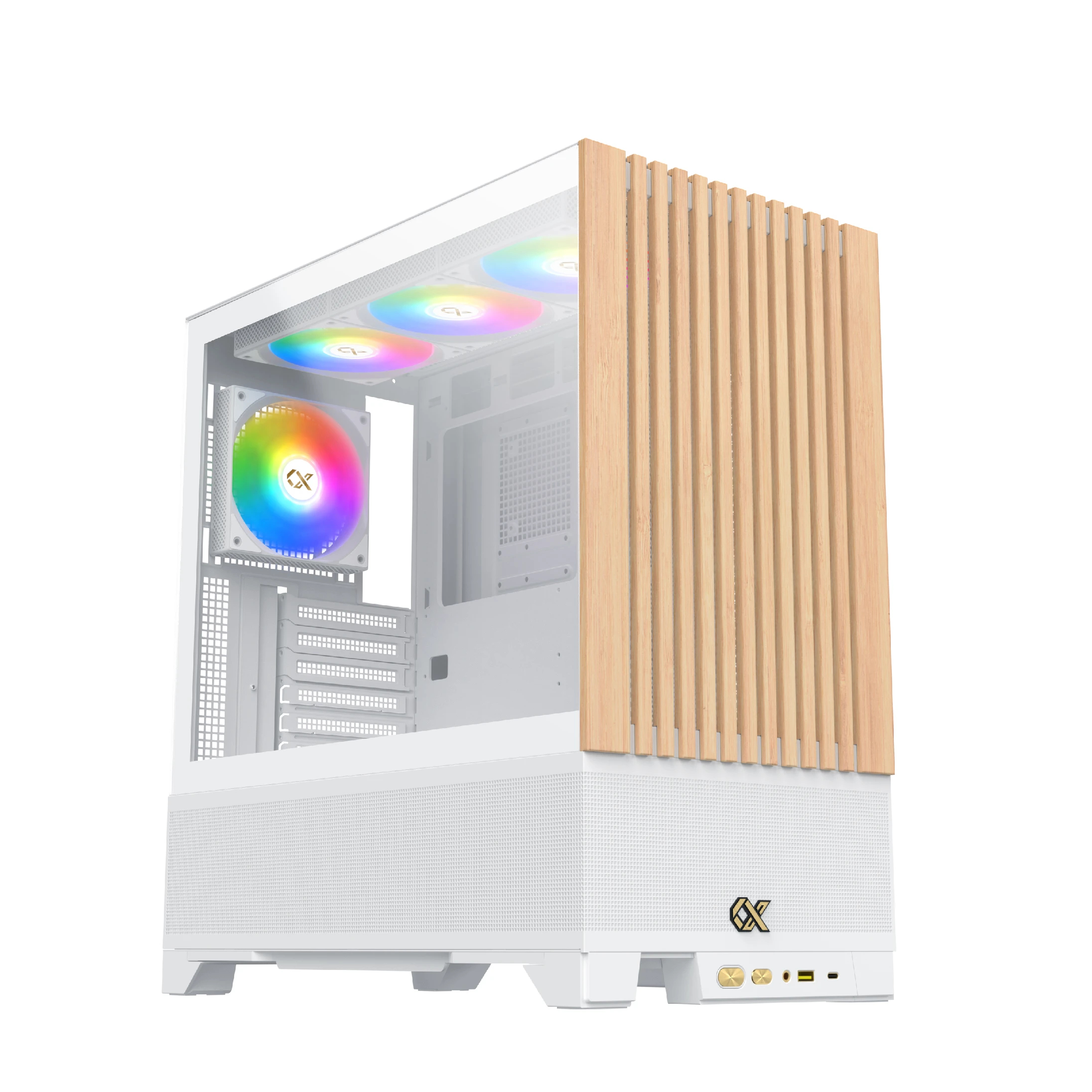 Xigmatek кутия Case EATX - Endorphin WD Arctic, Addressable RGB, Wood