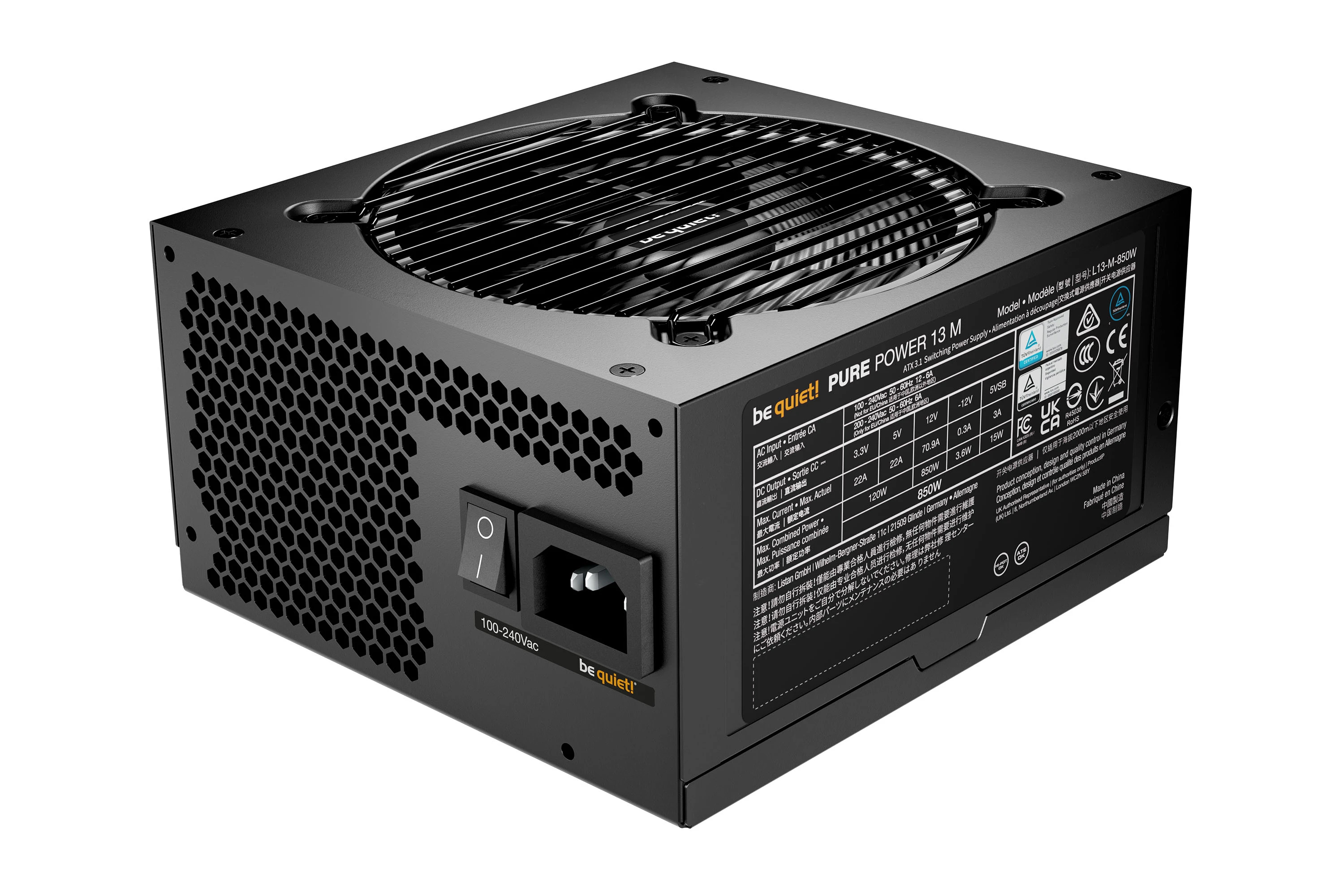 be quiet! захранване PSU ATX 3.1 Gold - Pure Power 13 M 850W