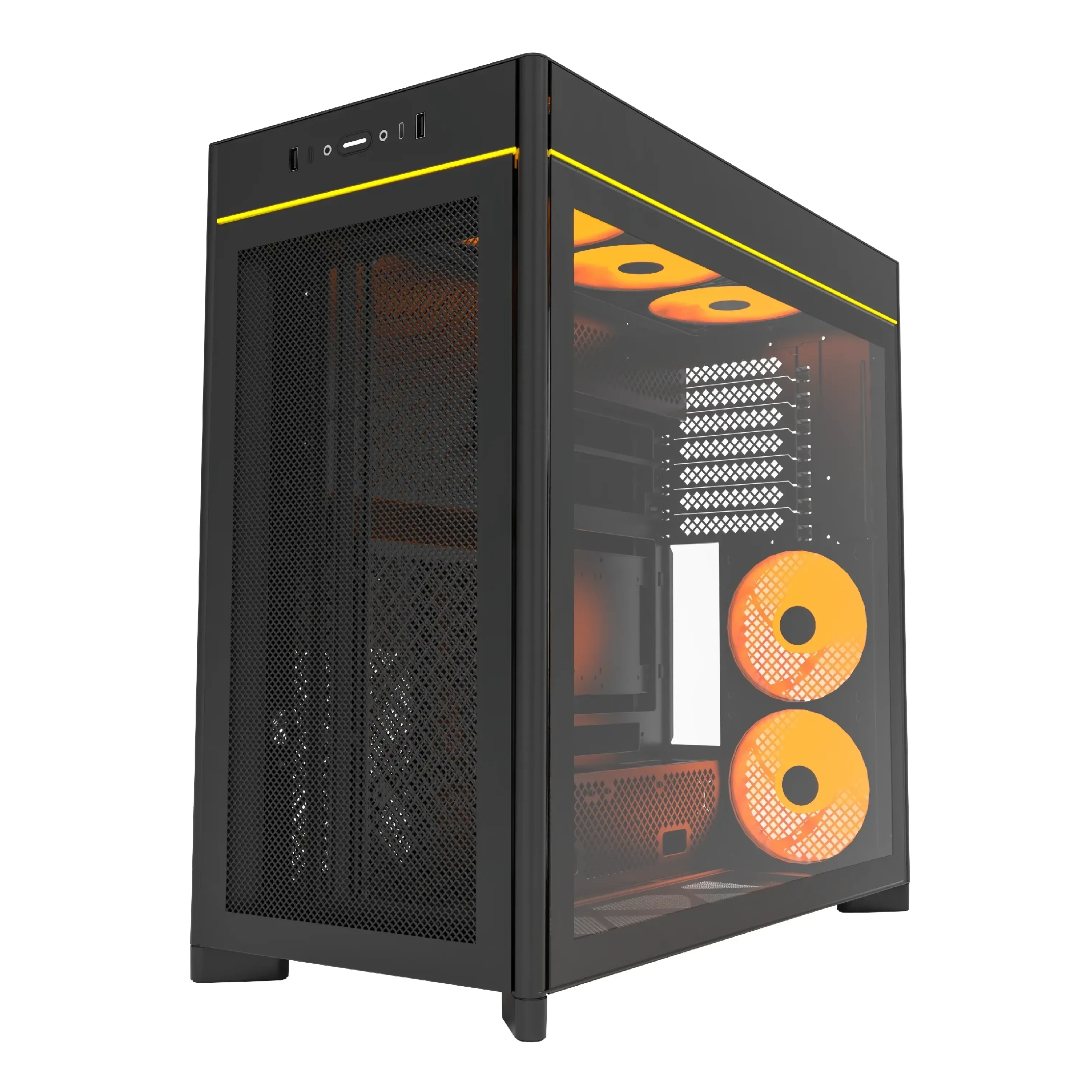 Montech кутия Case ATX - HS01 PRO (B) - 5 x 120 mm ARGB Fans, USB-C, Black