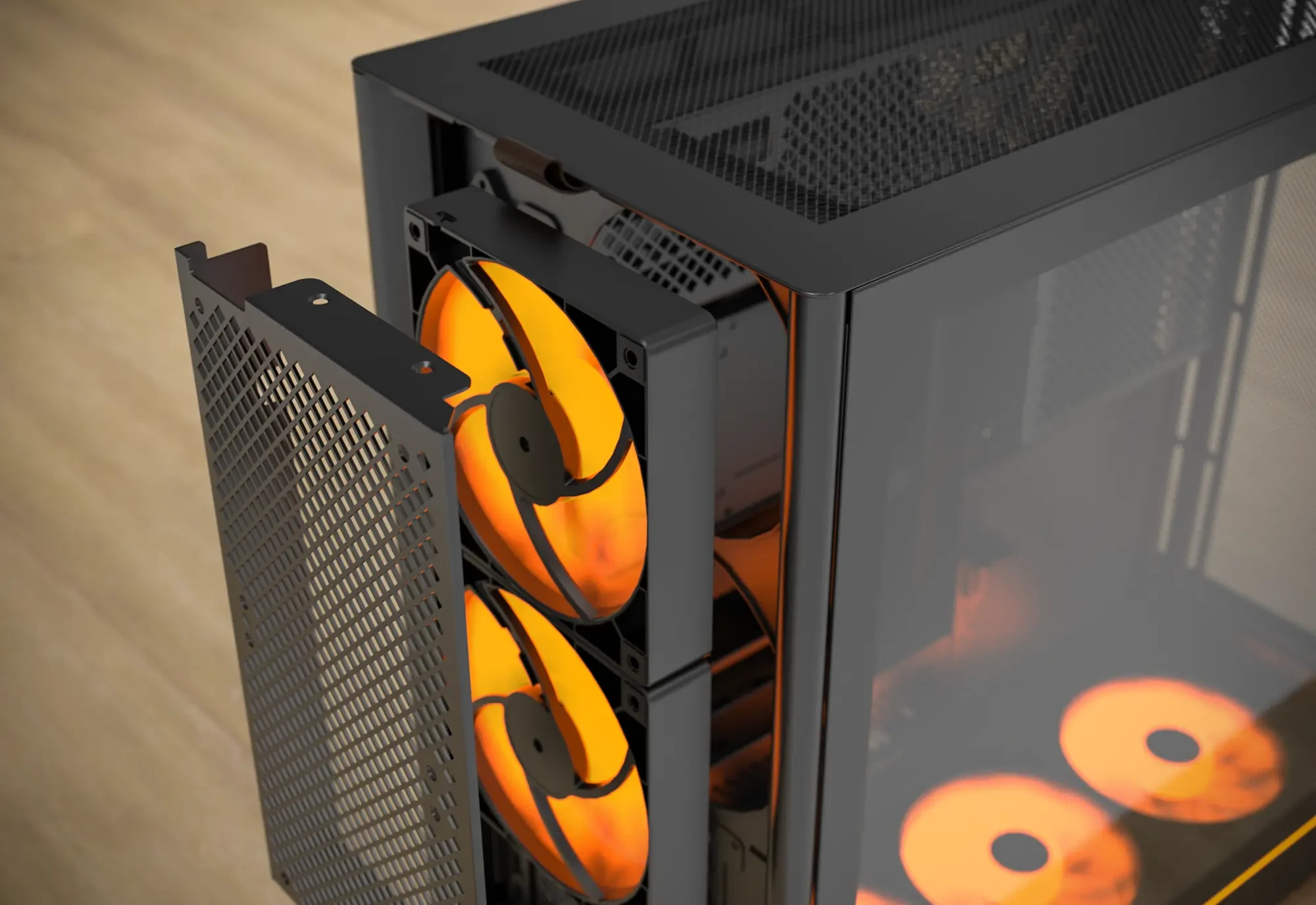 Montech кутия Case ATX - HS01 PRO (B) - 5 x 120 mm ARGB Fans, USB-C, Black