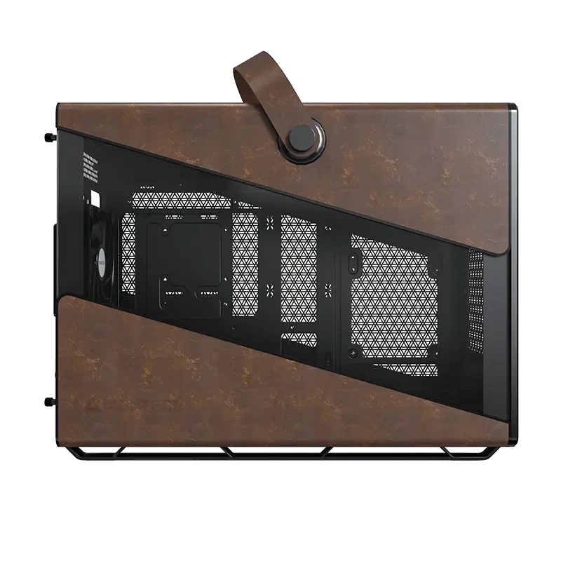 Montech кутия Case mATX - Heritage PRO (B) - USB-C, Leather, 4 x 120 mm Fans