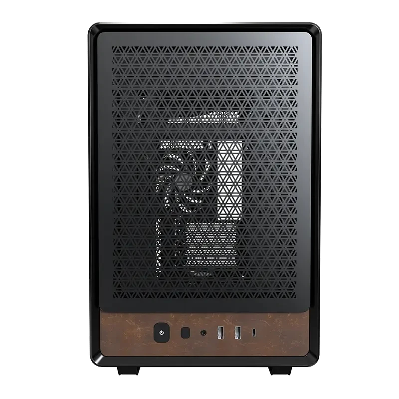 Montech кутия Case mATX - Heritage PRO (B) - USB-C, Leather, 4 x 120 mm Fans