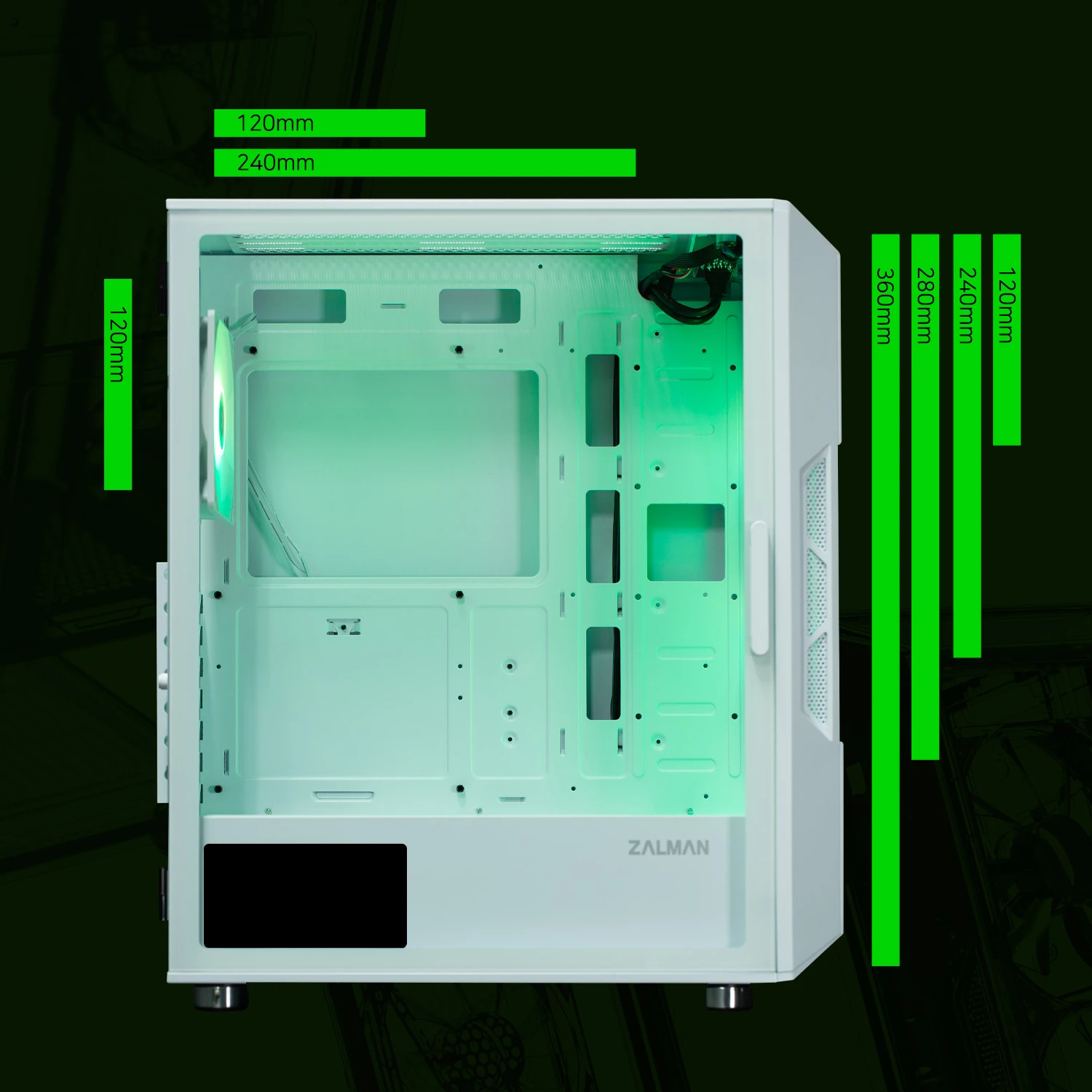 Zalman кутия Case ATX - i3 NEO ARGB White - Mesh, aRGB, Tempered Glass