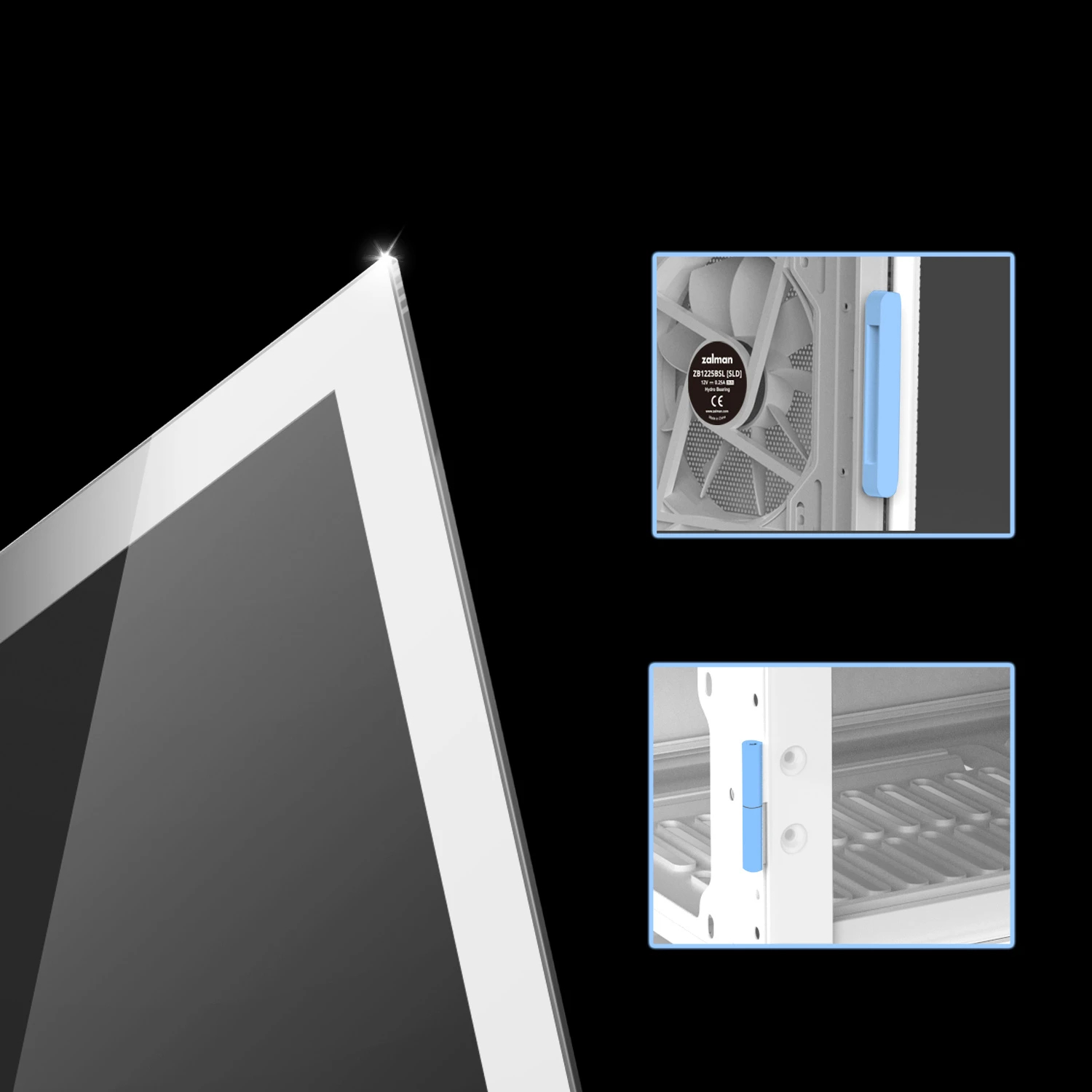 Zalman кутия Case ATX - i3 NEO ARGB White - Mesh, aRGB, Tempered Glass