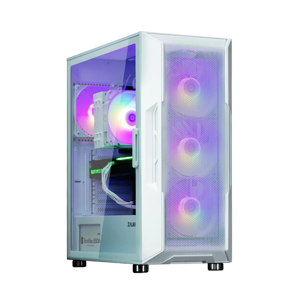 Zalman кутия Case ATX - i3 NEO ARGB White - Mesh, aRGB, Tempered Glass