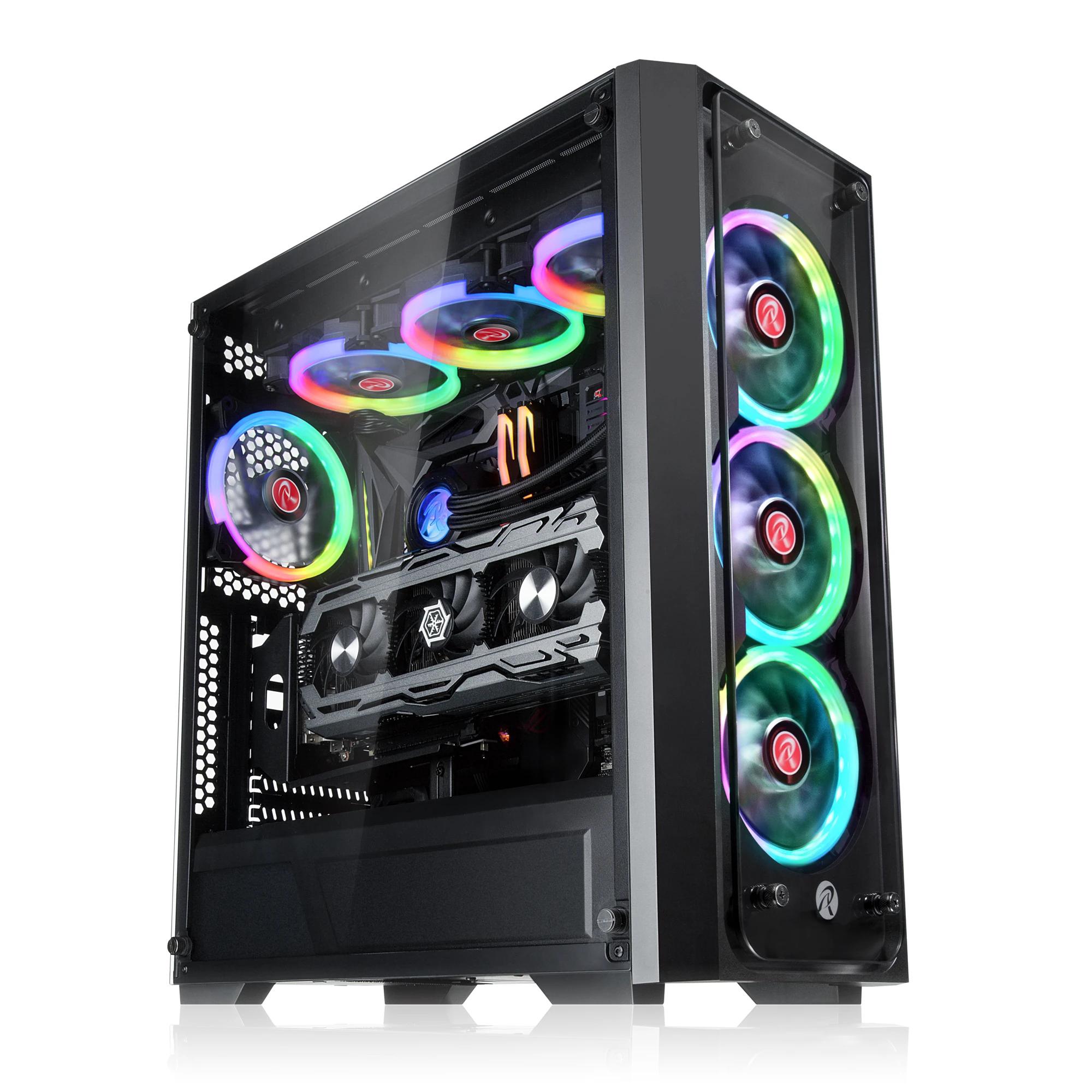 Raijintek кутия Case EATX - PONOS TG4 - 4 x 120mm ARGB Fans, Tempered Glass