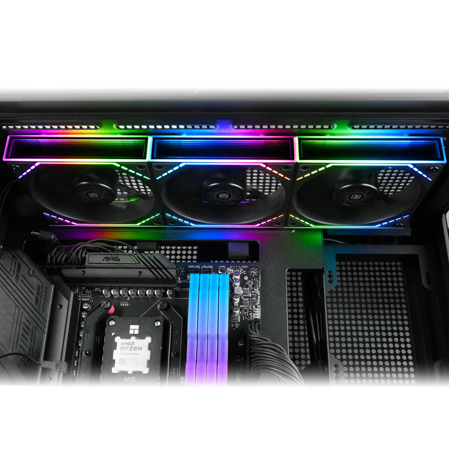 Thermalright Комплект вентилатори Fan Pack 3-in-1 3x120mm - TL-M12Q x 3 - Infinity Mirror, Daisy-Chain, A-RGB