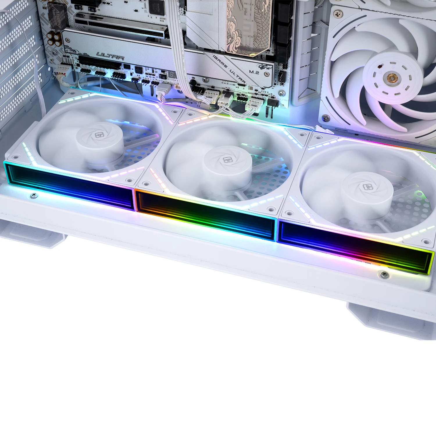 Thermalright Комплект вентилатори Fan Pack 3-in-1 3x120mm - TL-M12QRW x 3 - White, Reverse, Infinity Mirror, Daisy-Chain, A-RGB