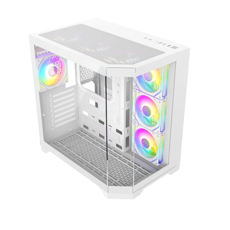 Gamemax кутия Case ATX - HYPE-A White - 4 x 120 mm Addressable RGB fans