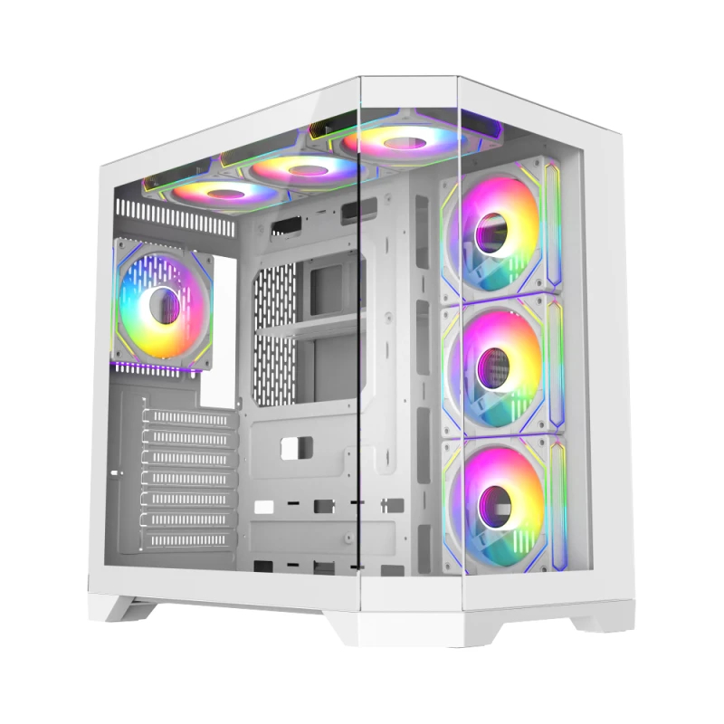 Gamemax кутия Case ATX - HYPE-A White - 4 x 120 mm Addressable RGB fans