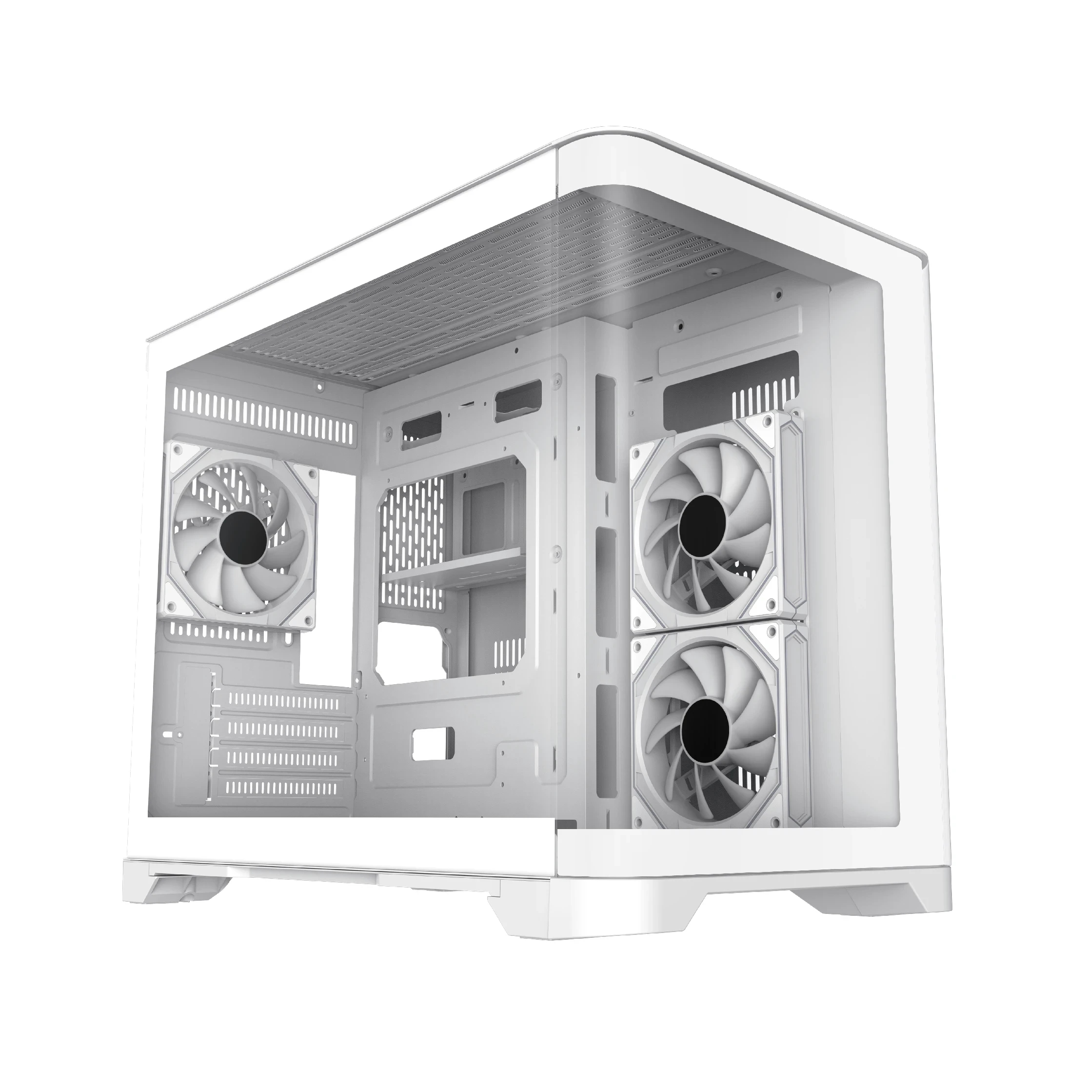 Gamemax кутия Case mATX - HYPE-M White - 3 x 120 mm Addressable RGB fans