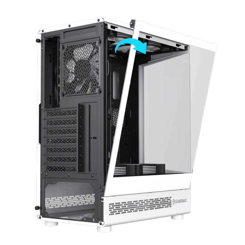 Gamemax кутия Case ATX - Vista COC AW - 5 x 120 mm A-RGB Fans, MB Plate COC Fan