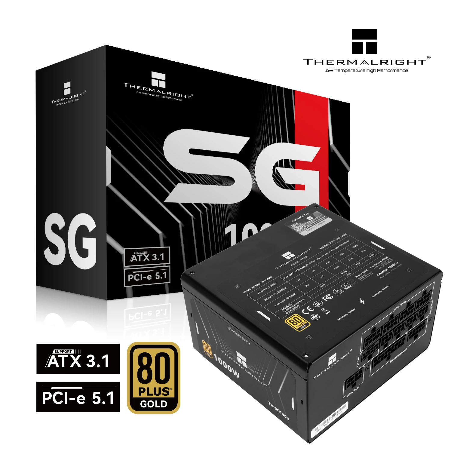 Thermalright захранване PSU ATX 3.1 1000W Gold, Full Modular - TR-SG1000