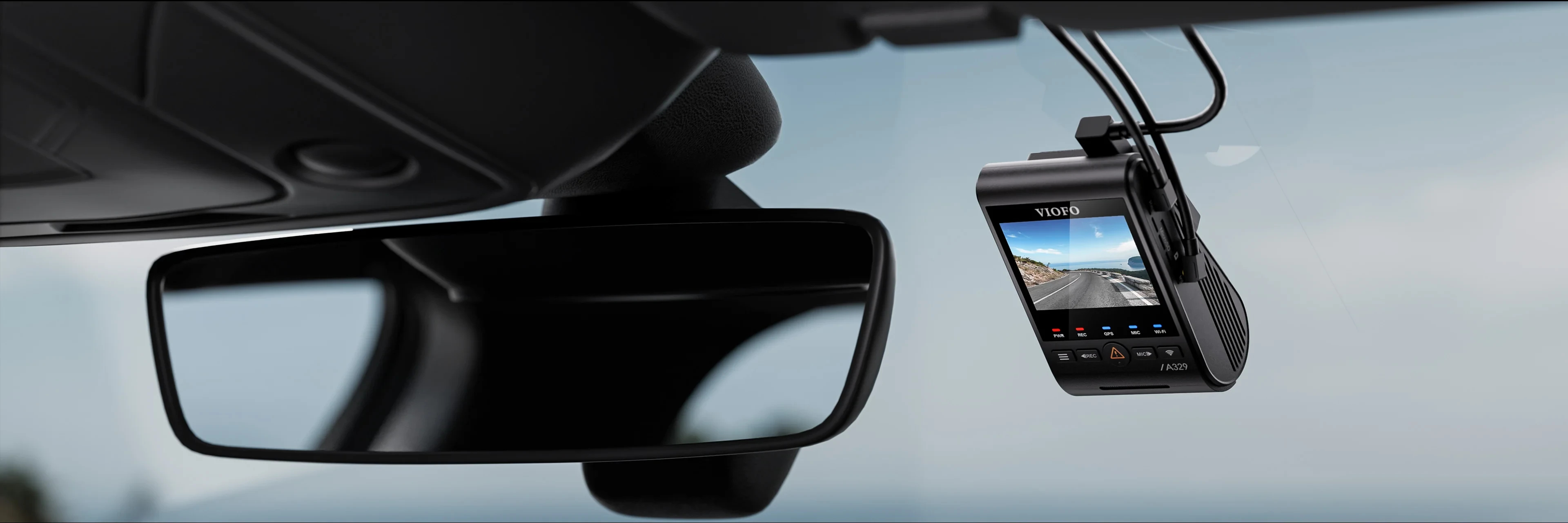 VIOFO Видеорегистратор Dash Cam A329S 3 Channel - 4K, HDR, Triple Sony STARVIS 2, GPS, Bluetooth, FOV Fisheye Cabin