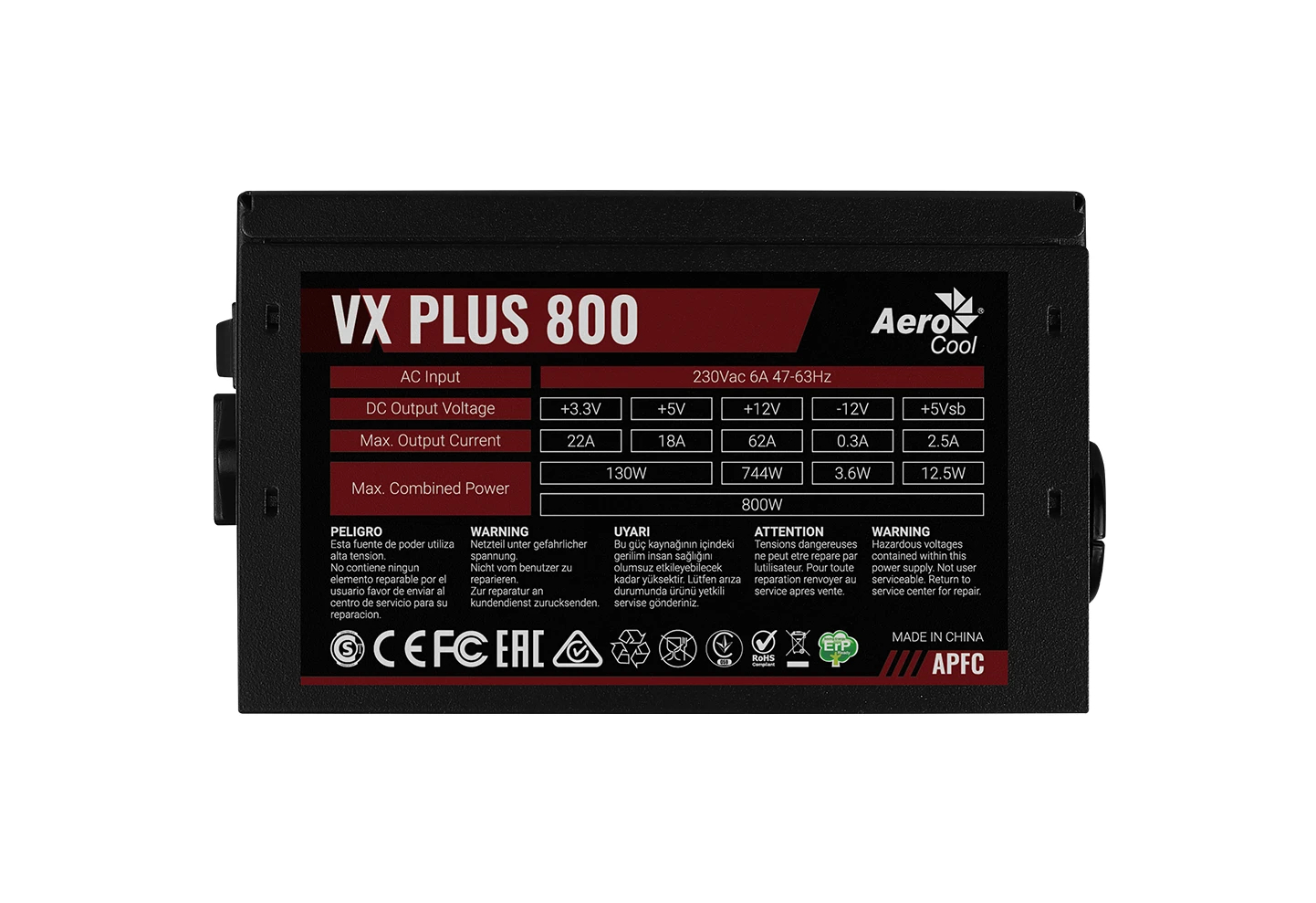 AeroCool захранване PSU VX PLUS STEALTH 800W A-PFC - ACPN-VS80AEY.12