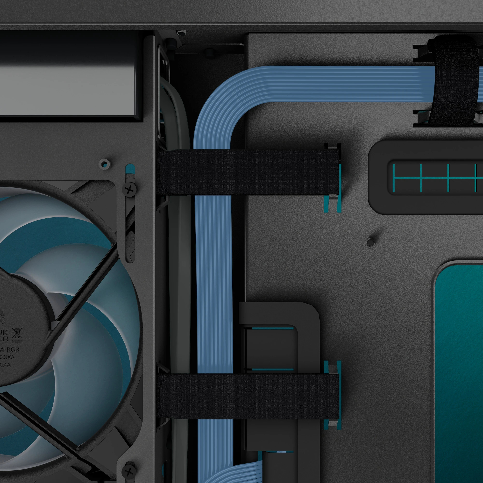 Arctic кутия Case E-ATX - Xtender VG (Mirror Black) - PCIe Gen 4 riser included, 5 A-RGB Fans included