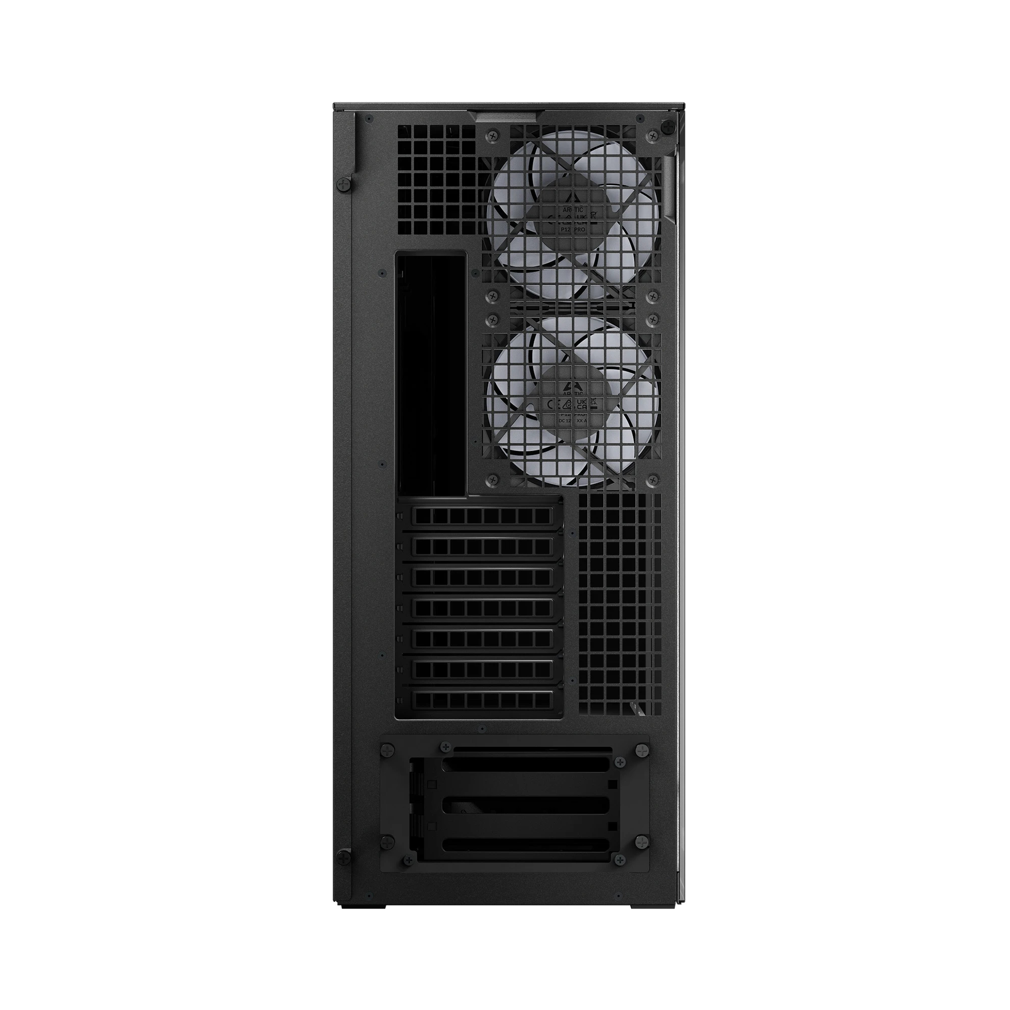 Arctic кутия Case E-ATX - Xtender VG (Mirror Black) - PCIe Gen 4 riser included, 5 A-RGB Fans included