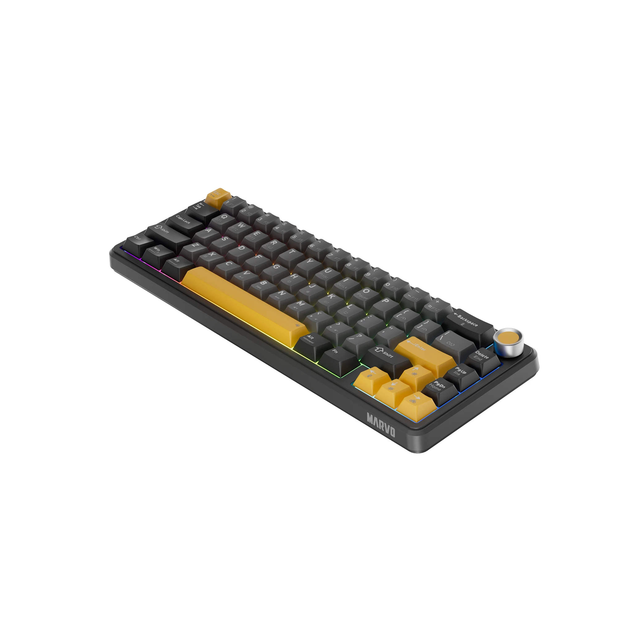 Marvo безжична механична геймърска клавиатура Wireless Gaming Mechanical keyboard Titan 65 - KG984W Black - Banana Crystal [Linear]