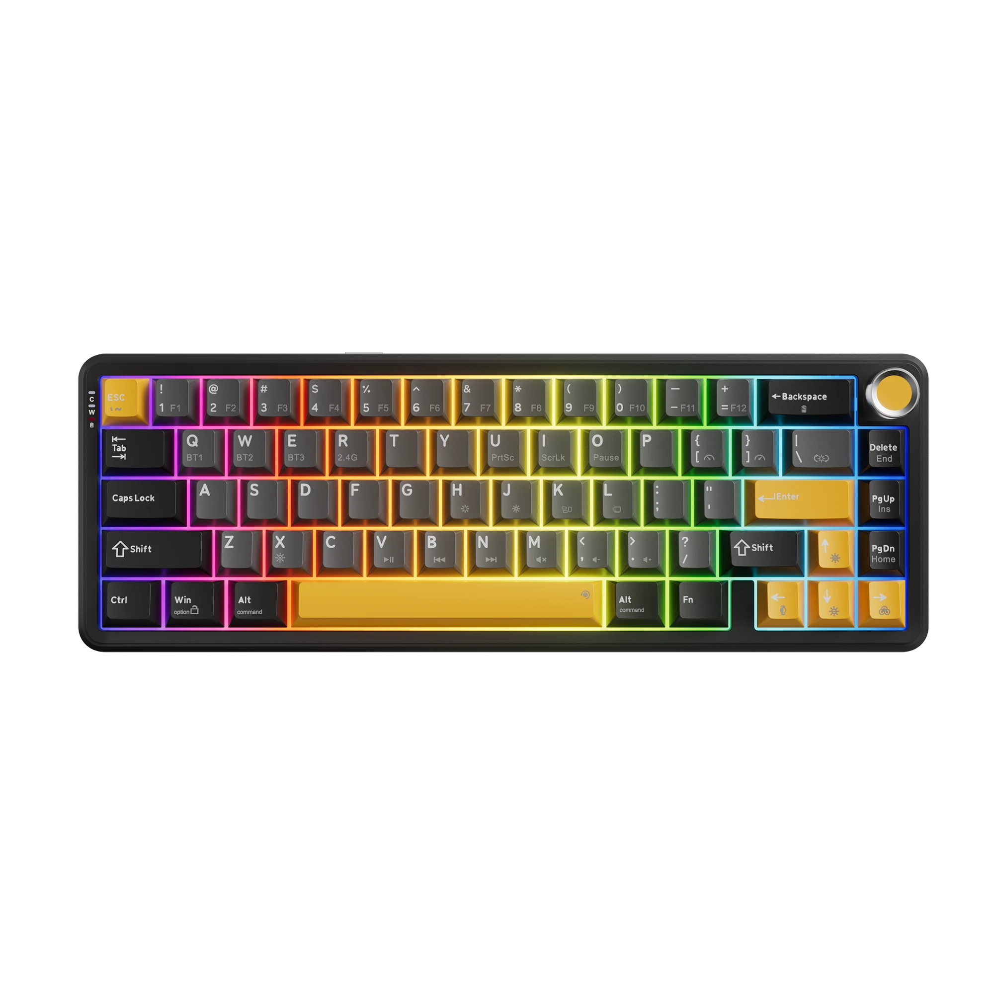 Marvo безжична механична геймърска клавиатура Wireless Gaming Mechanical keyboard Titan 65 - KG984W Black - Banana Crystal [Linear]