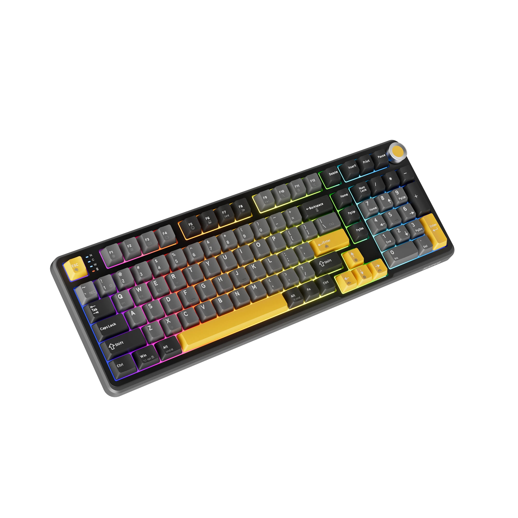 Marvo безжична механична геймърска клавиатура Wireless Gaming Mechanical keyboard Titan 98 - KG986W Black - Banana Crystal [Linear]